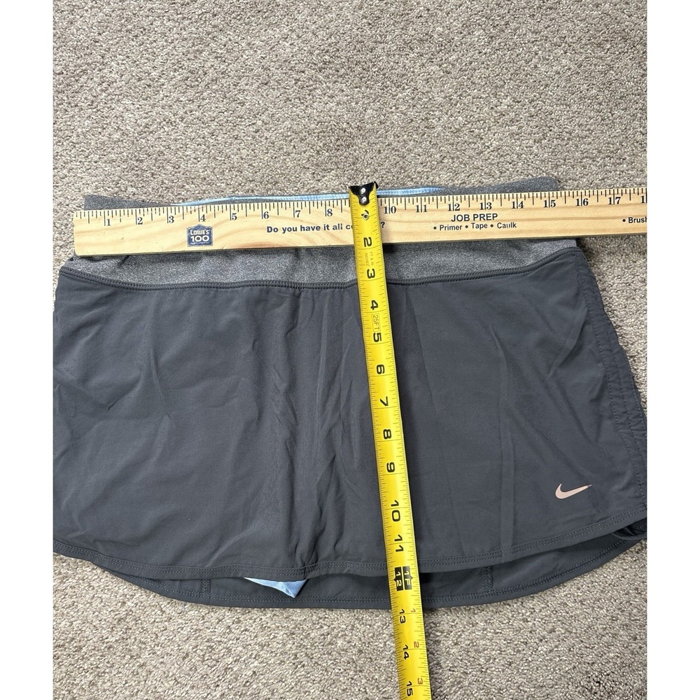 Nike Dri-Fit Athletic Skort Skirt Medium Blue Gray Ruched Tennis Pickleball Golf - Picture 6 of 6